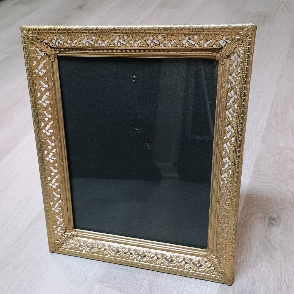 Vtg Gold Ornate Metal Picture Frame Filigree 8"x10" Classic Elegant